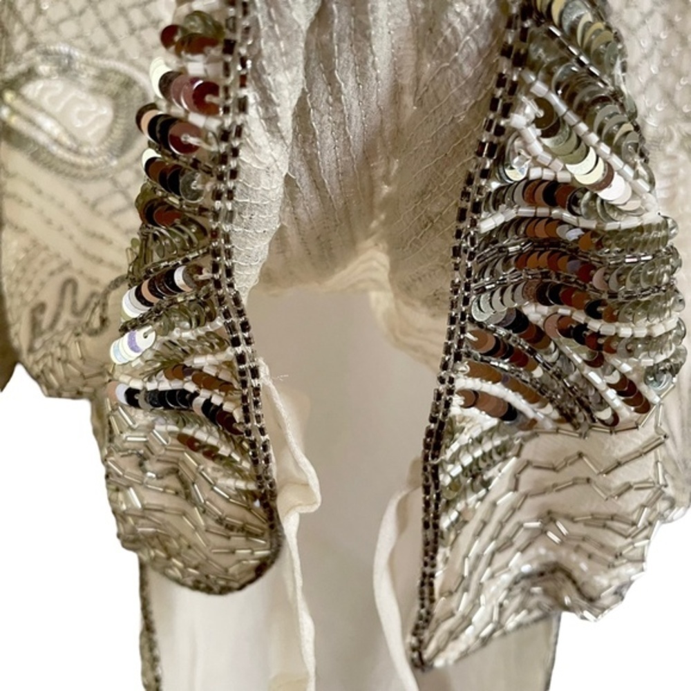 Vintage Swee Lo for I. Magnin Beaded Sequin Silk Top Blouse OOAK - Picture 6 of 10